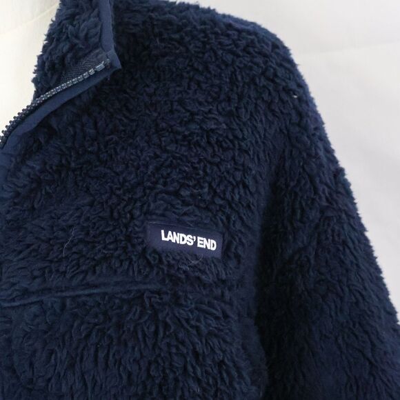 NWOT Land's End Men's Full Zip Sherpa Jacket Navy Blue - Large 42/44 - Picture 2 of 6